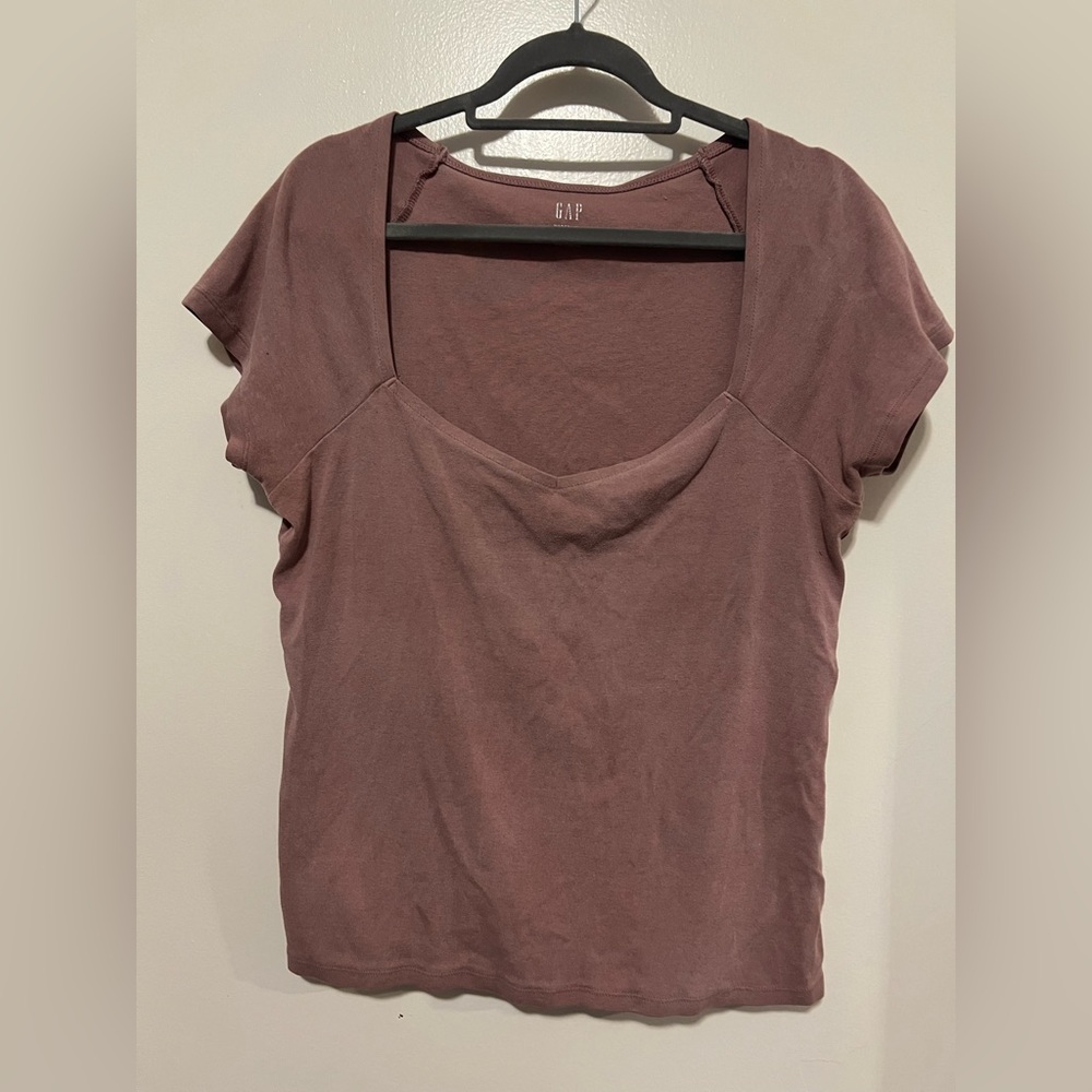 GAP Women's Dusty Rose Short Sleeve Top